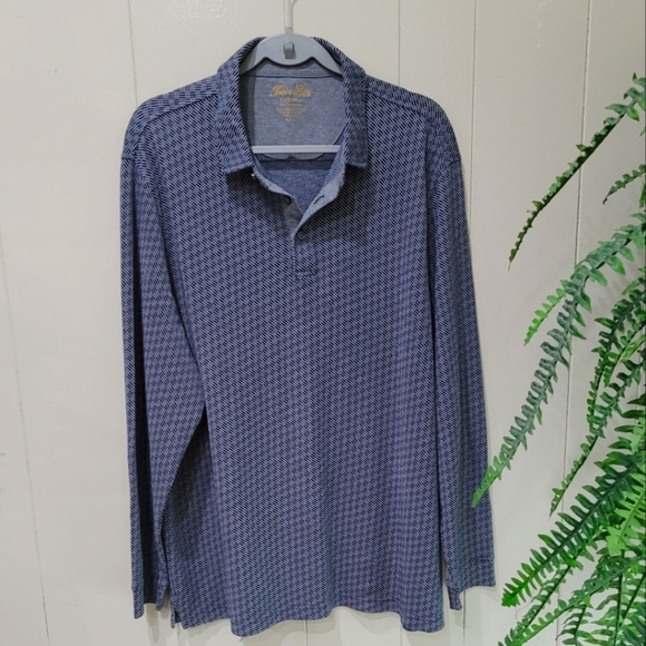 Tasso Elba Other - Tasso Elba Men's Blue Supima Long-Sleeve Polo XXL